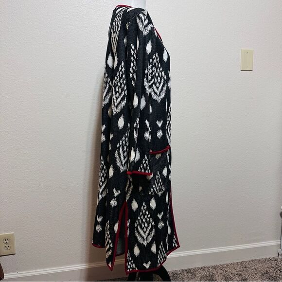 Antthony Knit Jacquard Duster Coat Navy Ivory- NWT - Picture 6 of 11